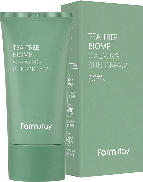 GESCHENK! Beruhigende Sonnenschutzcreme - FarmStay Tea Tree Biome Calming Sun Cream  — Bild N2