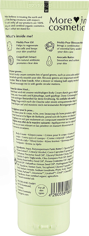Feuchtigkeitsspendende Körpercreme mit Kaktusfeigenextrakt - Hej Organic The Moisturizer Body Cream Cactus — Bild N2