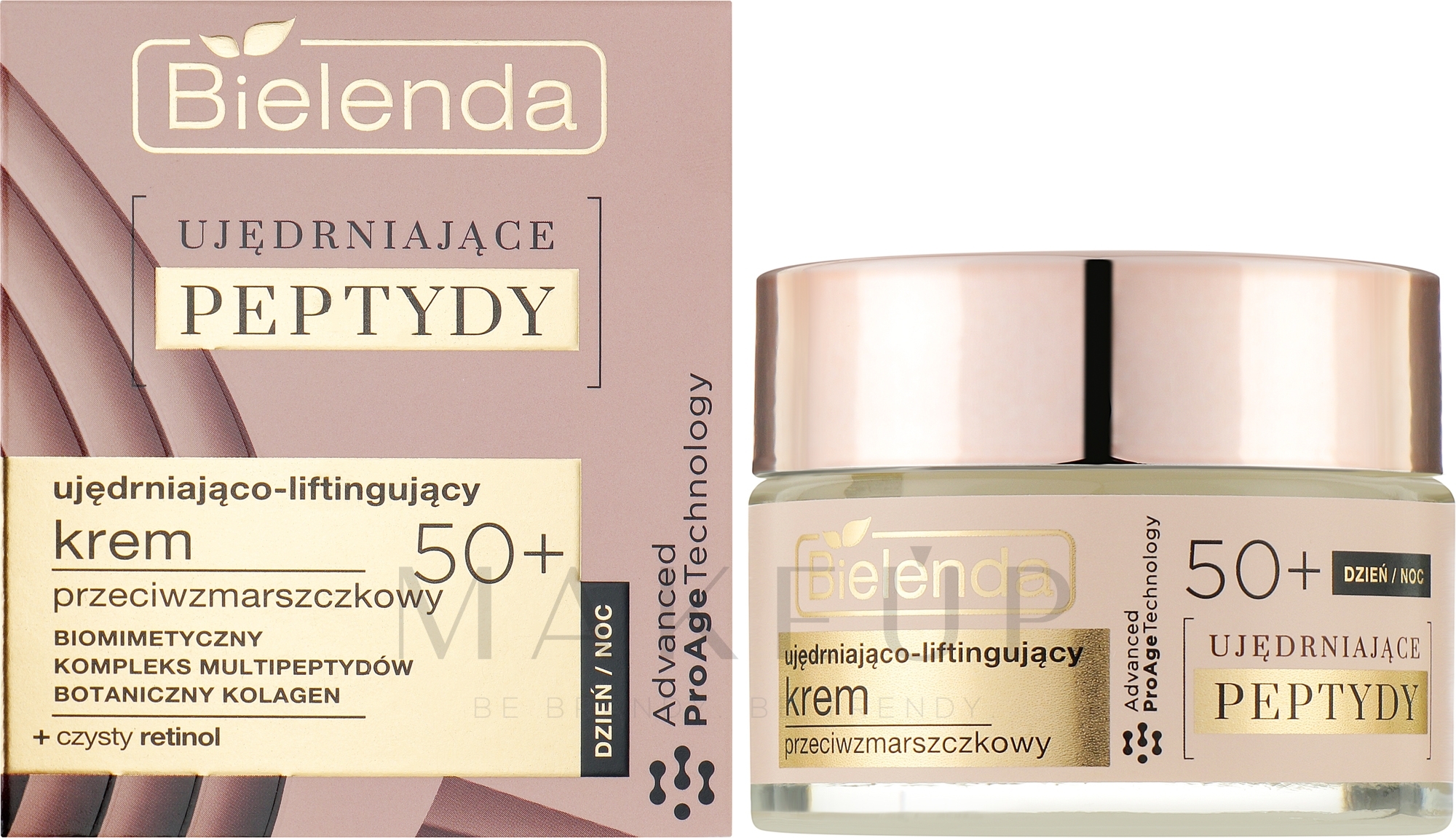 Straffende Anti-Falten Creme für Tag und Nacht 50+ - Bielenda Firming Peptides Advanced ProAge Technology  — Bild 50 ml