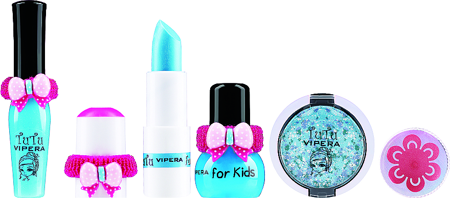 Make-up Set (Balsam 4ml + Lipgloss 7ml+Lippenpolierer 5ml + Lidschatten 4,5ml + Lidschatten 4,5ml) - Tutu Cottage Set  — Bild N2