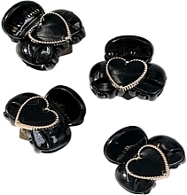 Mini-Haarspangen-Set schwarz 4 St. - Lolita Accessories — Bild N1