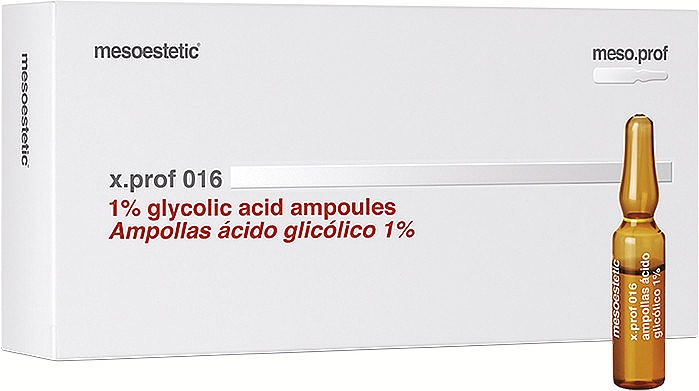 Pflegeprodukt für die Mesotherapie auf Basis von Glykolsäure - Mesoestetic X.prof 016 Glycolic Acid 1% — Bild N2