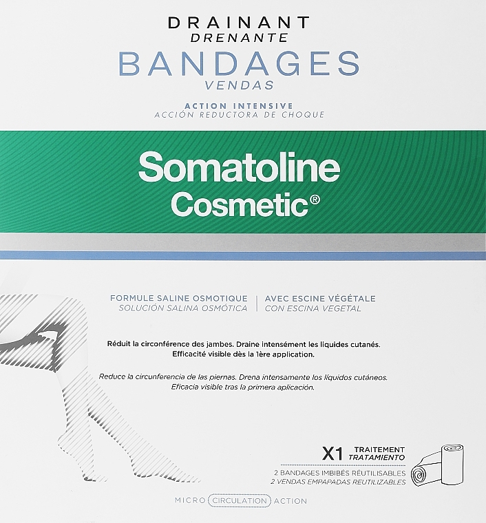 Bandagen für Beine - Somatoline Cosmetic Remodeling and Draining Kit 2 Bandages — Bild N1