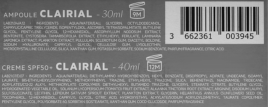 Gesichtspflegeset - SVR Clairial (Gesichtskonzentrat 30ml + Gesichtscreme 40ml)  — Bild N3