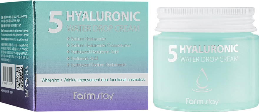 Feuchtigkeitscreme für das Gesicht mit 5 Arten von Hyaluronsäure - FarmStay Hyaluronic 5 Water Drop Cream — Bild N1