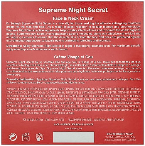 Regenerierende Nachtcreme - Dr Sebagh Supreme Night Secret Face & Neck Cream — Bild N3