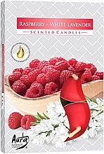 Teekerzen-Set Himbeere und weißer Lavendel - Bispol Raspberry-White Lavender Scented Candles — Bild N1