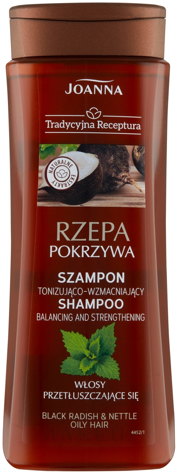 Shampoo für fettiges Haar "Schwarzer Rettich und Brennnessel" - Joanna Balancing And Strengthening Shampoo — Bild 300 ml
