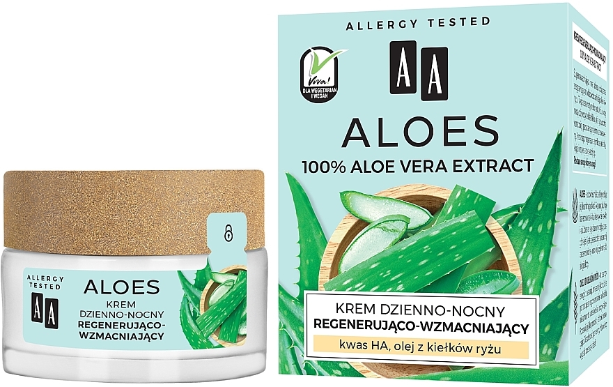 Regenerierende und stärkende Gesichtscreme mit Aloe Vera-Extrakt - AA Aloes Cream — Bild N1