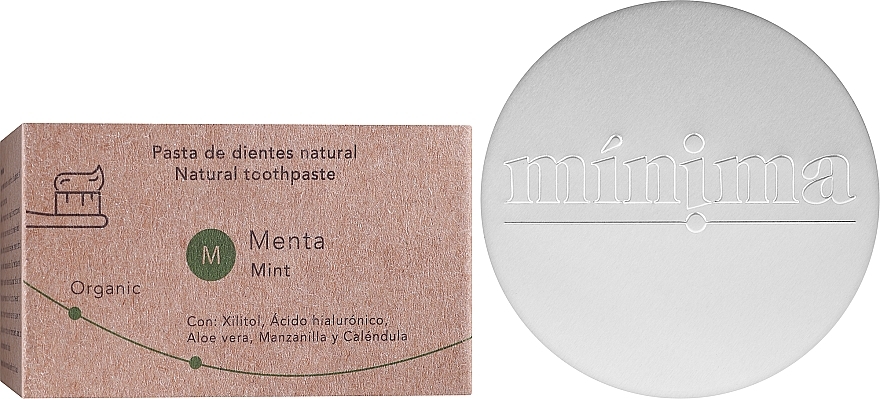Zahnpasta mit Minze und Hyaluronsäure ohne Fluor - Minima Organics Natural Toothpaste Mint Fluoride-free — Bild N2