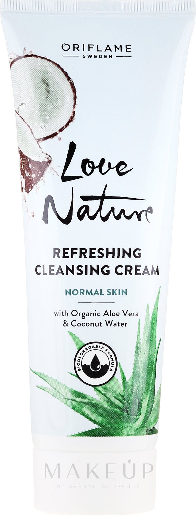 Reinigungscreme mit Bio Aloe Vera und Kokosnusswasser - Oriflame Love Nature Refreshing Cleansing Cream — Bild 125 ml
