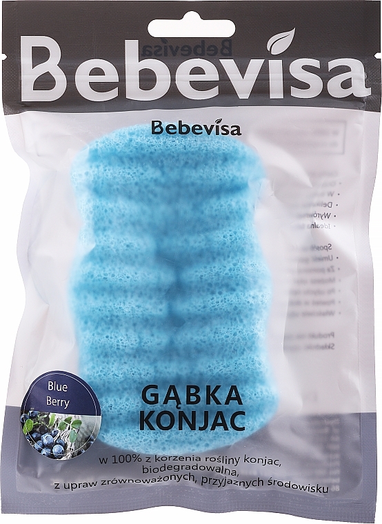 Peelingschwamm für Gesicht und Körper mit Konjak-Wurzel und Heidelbeere - Bebevisa Konjac Sponge — Bild N1