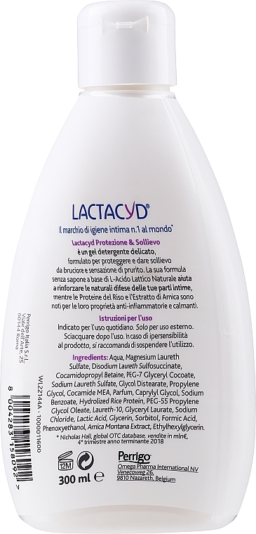 Pflegeprodukt für die Intimpflege mit Reisprotein und Arnika-Extrakt - Lactacyd Detergente Intimo Protection Relief — Bild N2