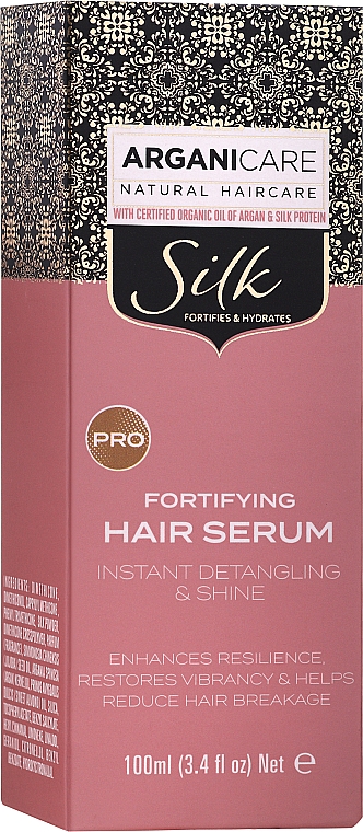 Stärkendes Haarserum mit Seidenproteinen - Arganicare Silk Fortifying Hair Serum — Bild N2