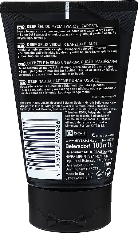 Gesichtsreinigungsgel - Nivea Men Cleaning Wash Gel Deep — Bild N6