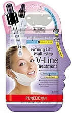 Düfte, Parfümerie und Kosmetik Korrigierende Halsmaske mit Lifting-Effekt und Macadamiaöl - Purederm Firming Lift Multi-step V-Line Treatment