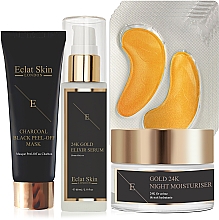 Düfte, Parfümerie und Kosmetik Gesichtspflegeset - Eclat Skin London 24K Gold Set (Gesichtserum 60ml + Pee-Off Maske 50ml + Nachtcreme 50ml + Augenpatches)