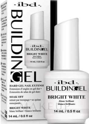 Strukturgel für die Nägel mit Pinsel - IBD LED/UV Building Gel — Bild Bright White