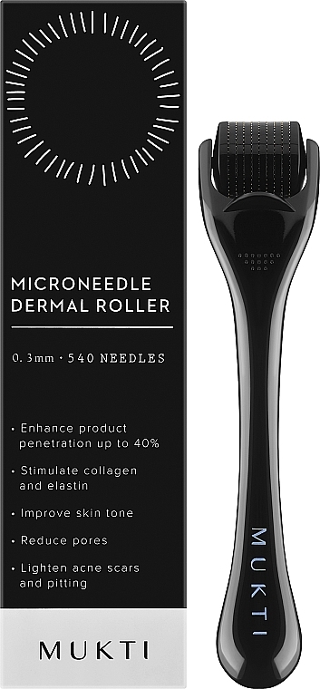 Dermabrasionsroller mit Mikronadeln - Mukti Organics Microneedle Dermal Roller  — Bild N2