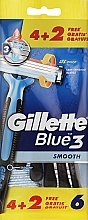 Düfte, Parfümerie und Kosmetik Einwegrasierer 4+2 St. - Gillette Blue 3 Smooth