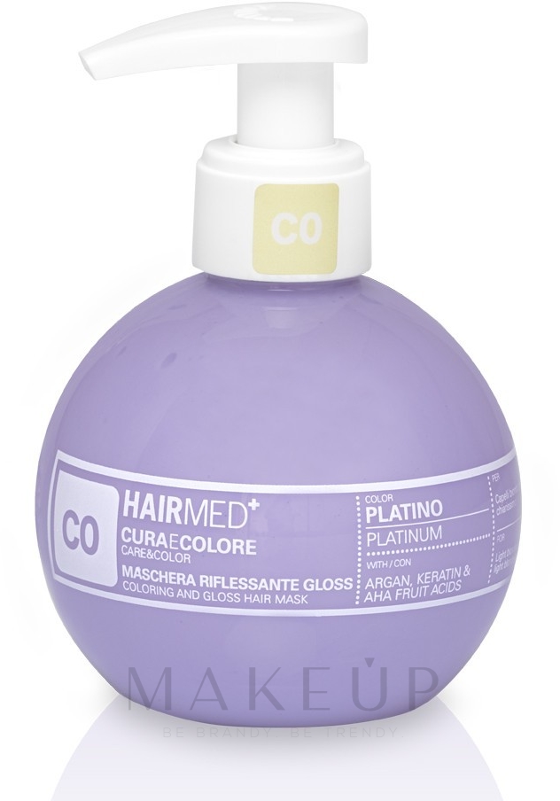 Pflegende Tönungsmaske für das Haar mit Argan, Keratin und AHA-Fruchtsäuren 200 ml - Hairmed Coloring And Gloss Hair Mask — Bild C0 - Platinum