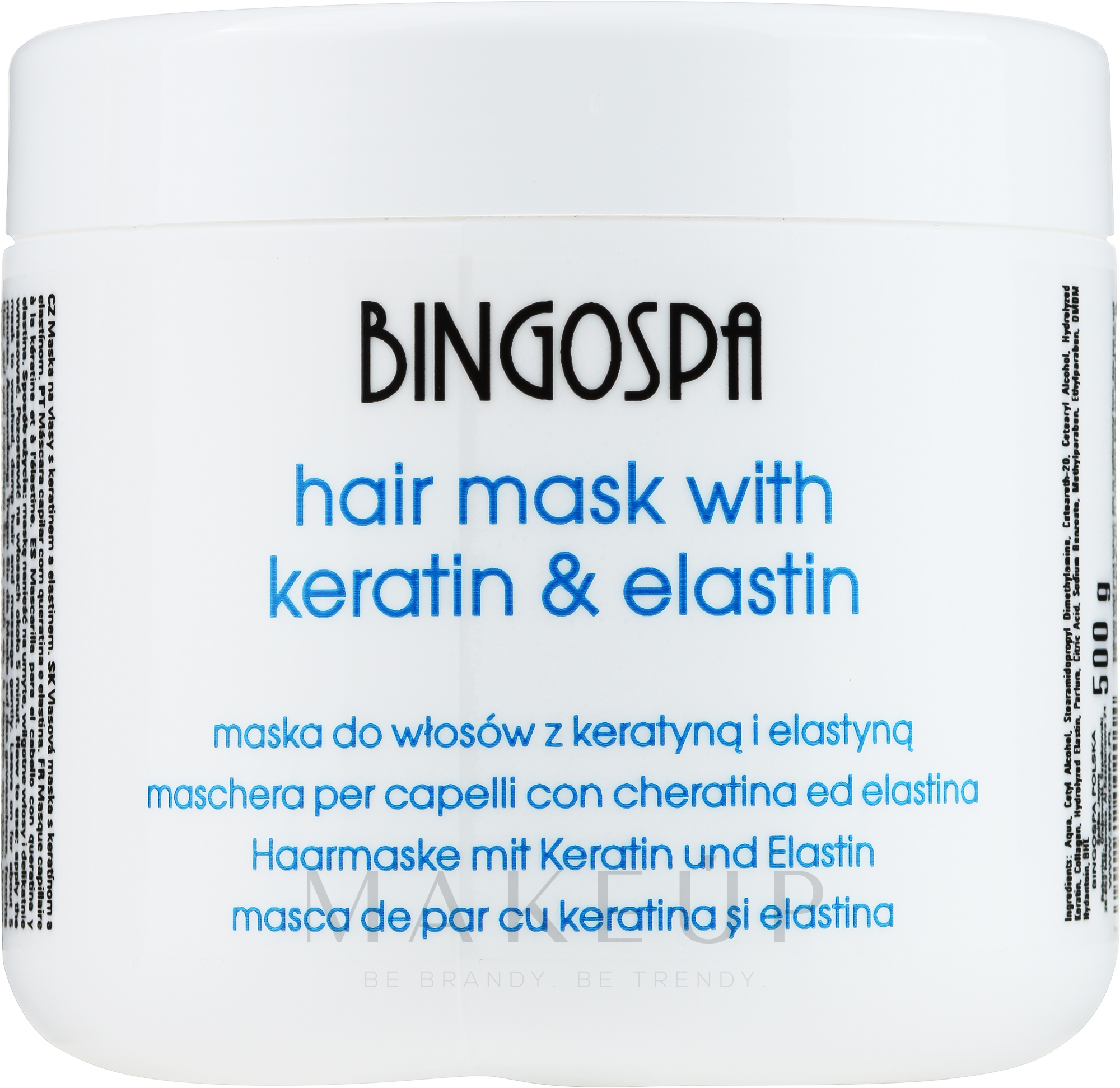 Haarmaske mit Keratin und Elastin - BingoSpa Hair Mask  — Bild 500 g