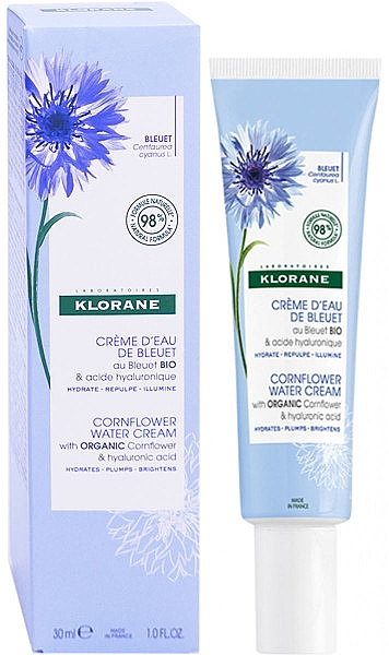 Gesichtscreme mit Kornblumenextrakt - Klorane Cornflower Water Cream — Bild N1