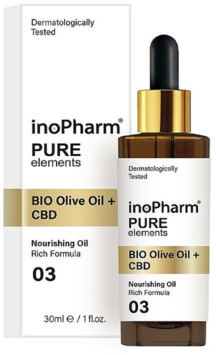 Gesichts- und Halsserum - InoPharm Pure Elements BIO Olive Oil + CBD — Bild N1