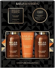 Düfte, Parfümerie und Kosmetik Set 5 St. - Baylis & Harding Black Pepper & Ginseng Perfect Grooming Pack Gift Set