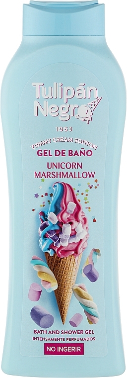 Duschgel Marshmallow-Einhorn - Tulipan Negro Intense Bath And Shower Gel Marshmallow Unicorn  — Bild N1