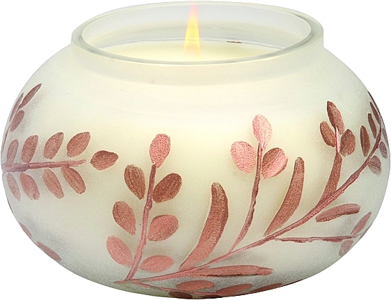 Duftkerze im Glas - Paddywax Cypress & Fir Frosted White Glass Metallic Etching Candle — Bild N1