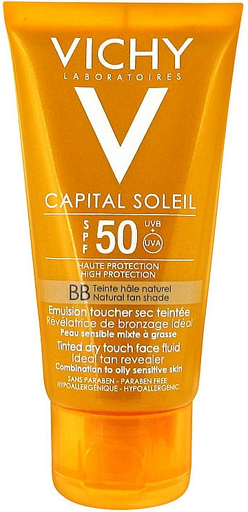 BB getöntes mattierendes Sonnenschutzfluid für das Gesicht SPF 50 - Vichy Capital Soleil BB Tinted Dry Touch Face Fluid SPF 50 — Bild N1