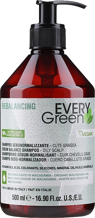 Talgregulierendes Shampoo - EveryGreen Rebalancing Shampoo Seboregolatore — Bild N1