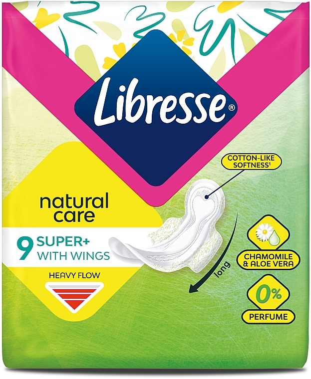 Damenbinden mit Flügeln Natural Care Ultra Super 9 St. - Libresse Natural Care Ultra Super — Bild N1