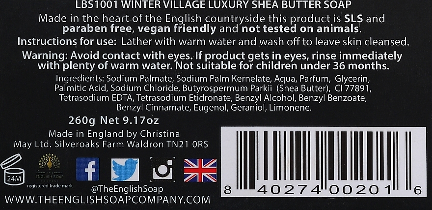 Luxoriöse Seife Frohe Weihnachten mit Sheabutter - The English Soap Company Winter Village Gift Soap — Bild N2