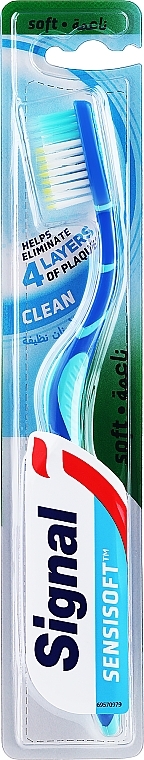 Zahnbürste weich blau und türkis - Signal Sensisoft Clean Soft — Bild N1