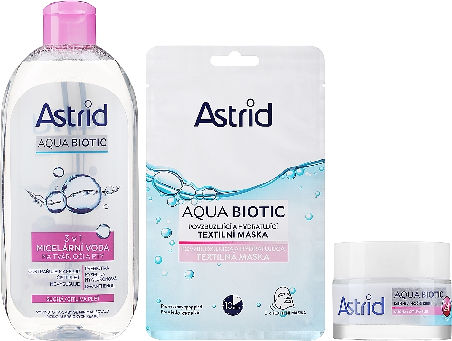 Set - Astrid Aqua Biotic Tripack (f/cr/50ml + micc/wat/400ml + f/mask/20ml) — Bild N2