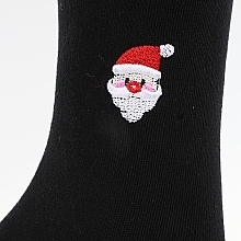 Lange Damensocken schwarz mit Weihnachtsmann - Moraj — Bild N1