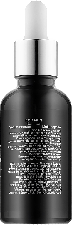 Booster-Serum für das Gesicht - H2Organic Serum Booster Ultra Lifting Multi Peptide Recovery For Men — Bild N2