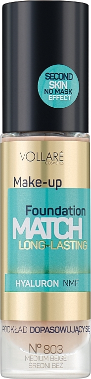 Foundation mit Hyaluronsäure - Vollare Cosmetics Make Up Foundation Match Long-Lasting — Bild N1