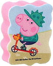 Düfte, Parfümerie und Kosmetik Badeschwamm für Kinder Peppa Pig Georg auf dem Fahrrad rosa - Suavipiel Peppa Pig Bath Sponge