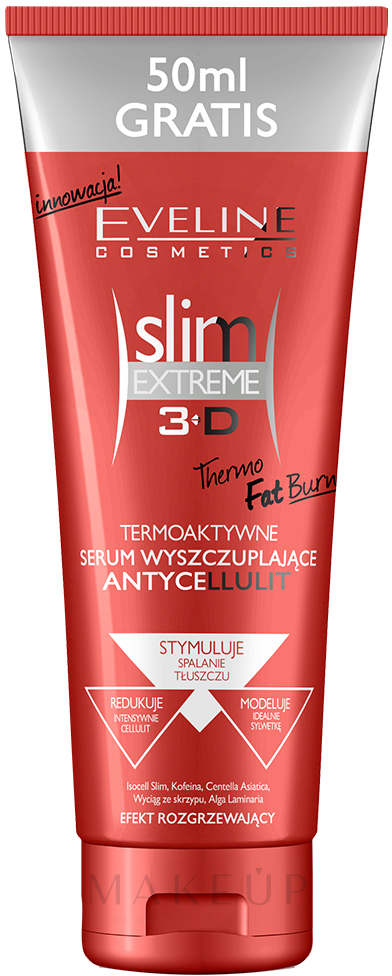 3D Wärmende Anti-Cellulite Körperserum zum Abnehmen - Eveline Cosmetics Slim Extreme 4D Thermo Fat Burner — Bild 250 ml