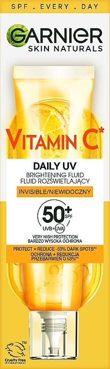 Leichtes Gesichtsfluid - Garnier Skin Naturals Vitamin C Daily UV Brightenning Fluid SPF50+ — Bild N3