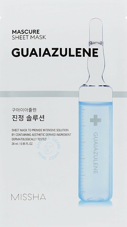 Regenerierende Tuchmaske für das Gesicht mit Guaiazulene - Missha Calming Solution Sheet Mask — Bild N1