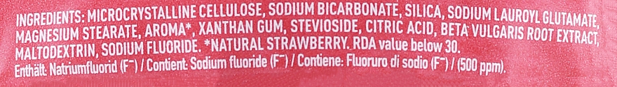 Zahnreinigungstabletten Erdbeere mit Fluorid für Kinder - Denttabs Teeth Cleaning Tablets Kids Strawberry With Fluoride — Bild N2