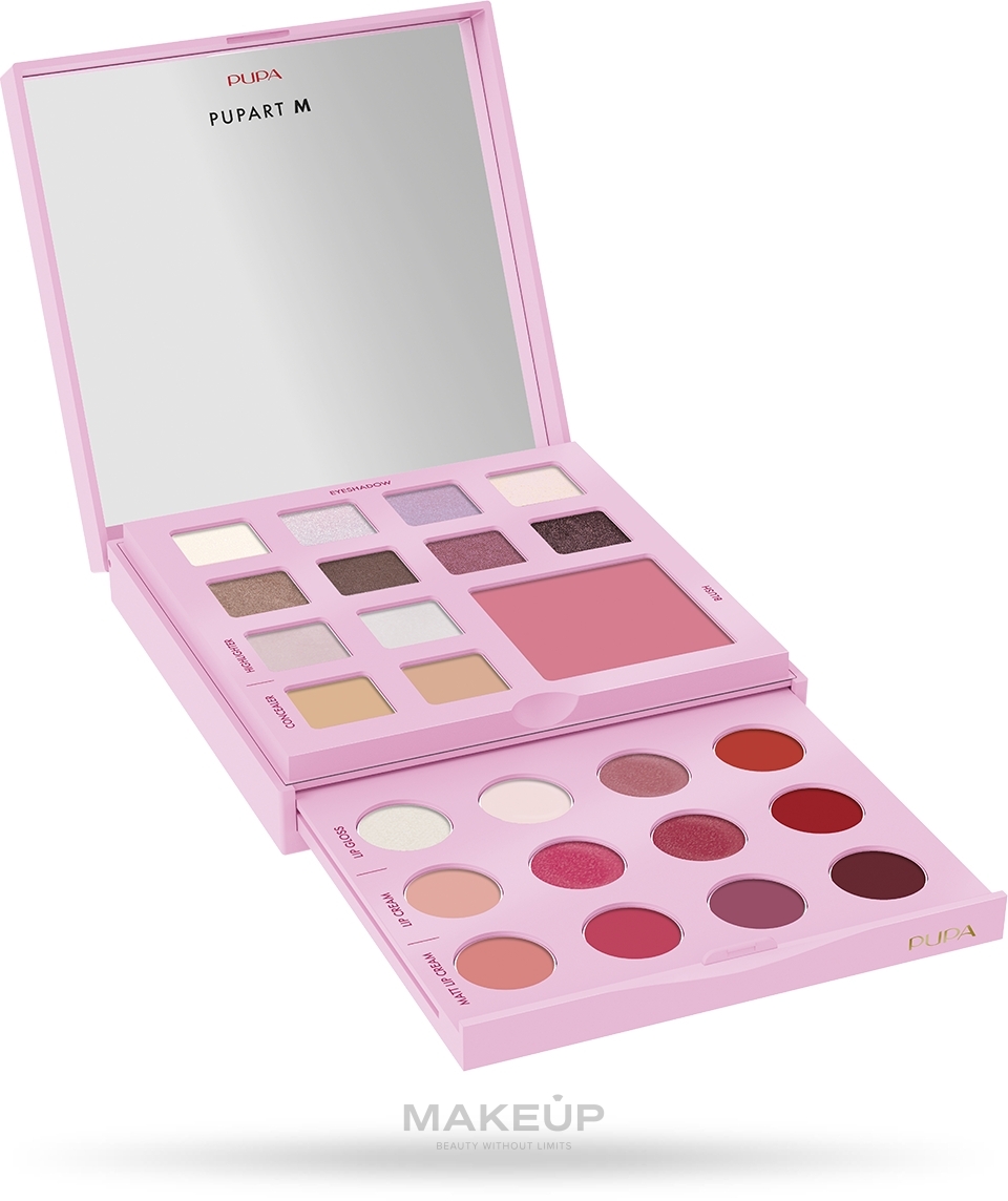 Palette für Gesicht, Augen und Lippen - Pupa Pupart M Palette 2023  — Bild 002 - Pink