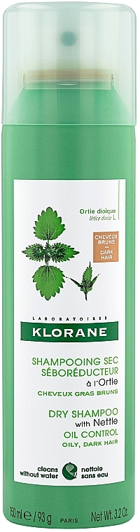 Seboregulierendes Trockenshampoo mit Brennnessel für fettiges und dunkles Haar - Klorane Nettle Sebo-Regulating Dry Shampoo for Oily Dark Hair — Bild N1