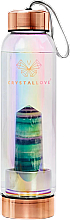 Düfte, Parfümerie und Kosmetik Wasserflasche mit schillerndem Fluorit 550 ml - Crystallove Water Bottle With Rainbow Fluorite Hologram