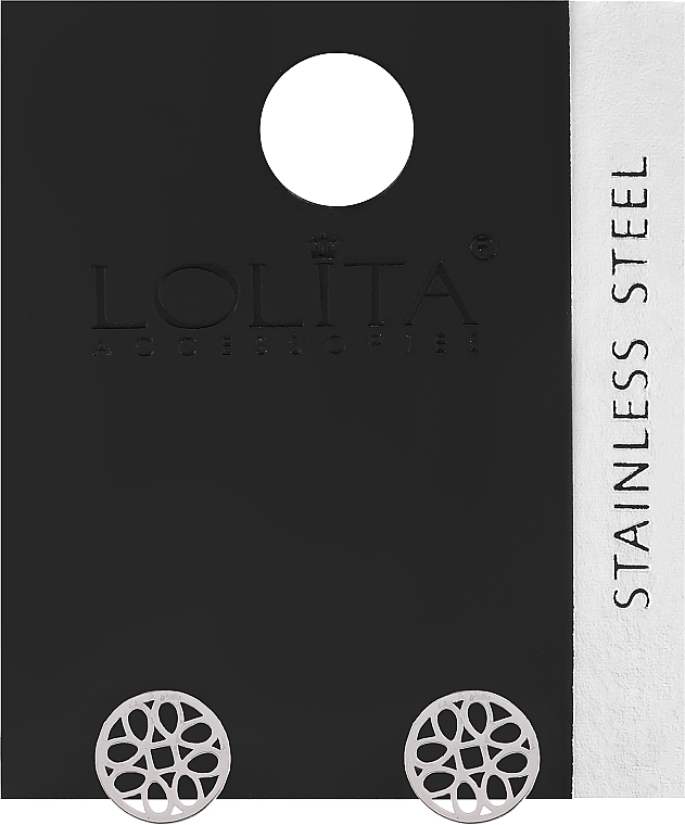Ohrringe für Damen Kreis mit durchbrochenen Mustern silbern - Lolita Accessories — Bild N1