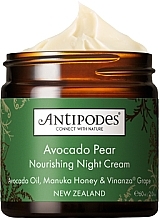 Düfte, Parfümerie und Kosmetik Nährende Nachtcreme für das Gesicht mit Avocadoöl - Antipodes Avocado Pear Nourishing Night Cream